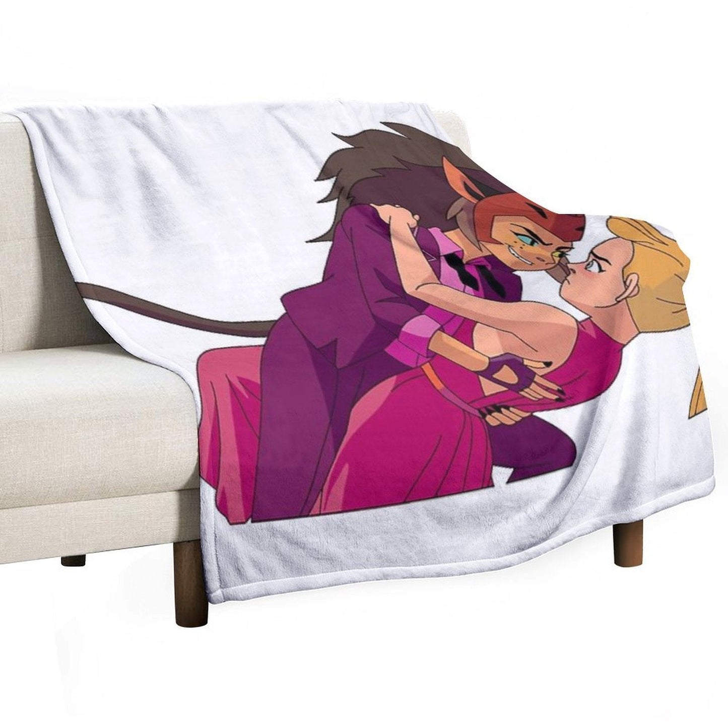 Princess Prom Adora And Catra Throw Blanket