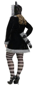 Women's Sexy Fantasy Deluxe Racy Raccoon Adult Costume S/M 2-8