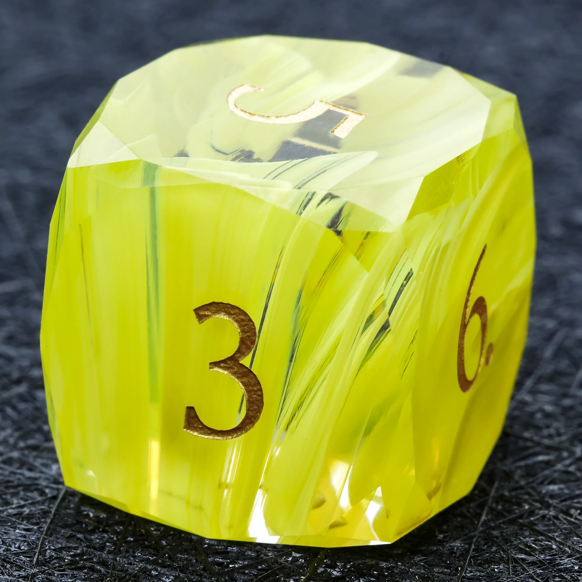 Bear Dice DND Multi-Sided Engraved Glass Gemstone Dice Set