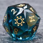 Bear Dice DND Multi-Sided Engraved Glass Gemstone Dice Set