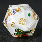 World Cup Football Sticker DND Resin Dice Set + Gold Lettering