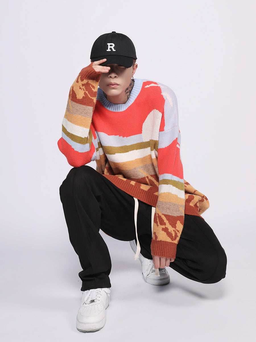 Farmland Artwork Knit Sweater - M