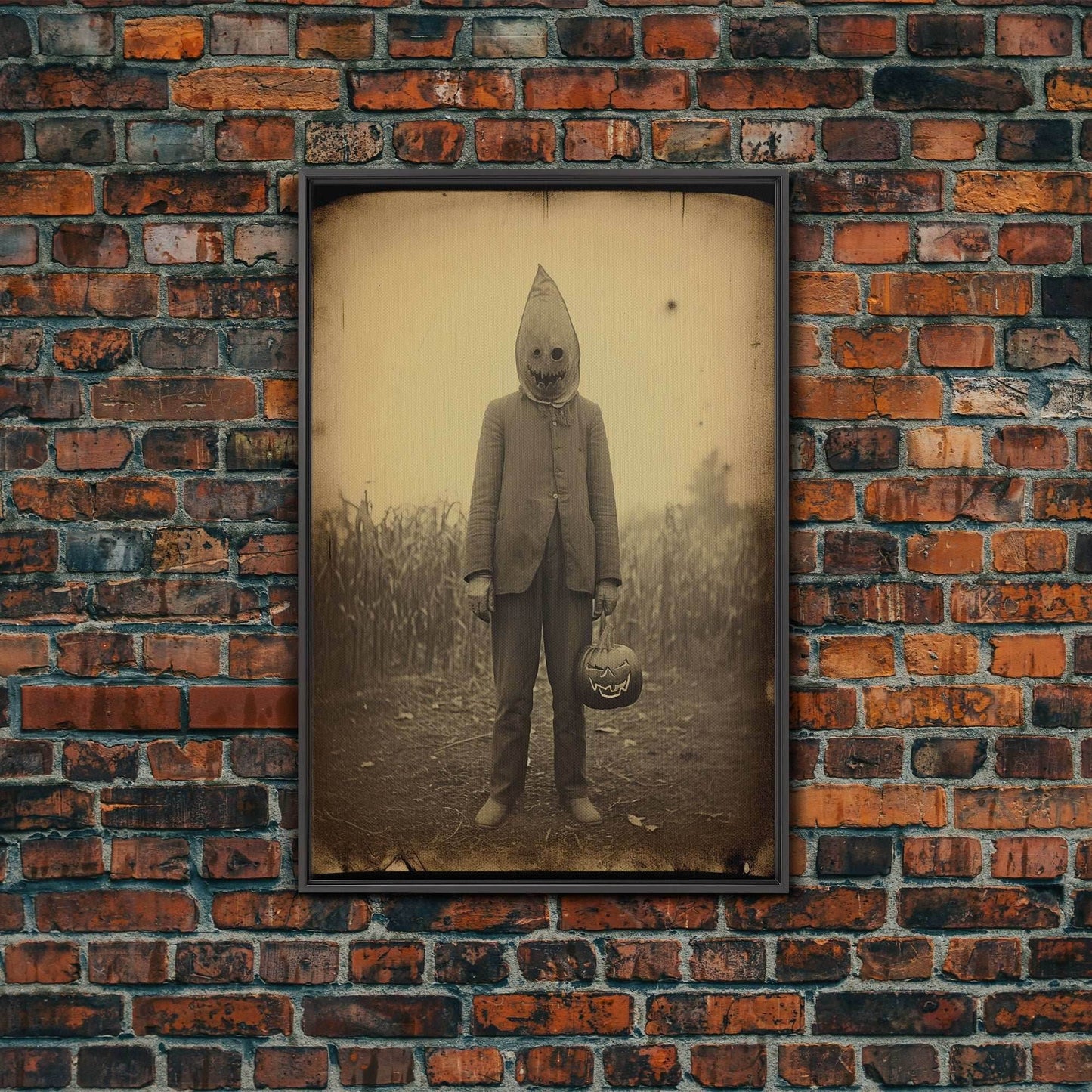 Horror Home Decor, Spooky Halloween, Creepy Wall Art, Dark Fantasy, Canvas Print, Wall Art, Vertical Print, Home Decor, Wall Decor - 8x12 Inches / Black Frame