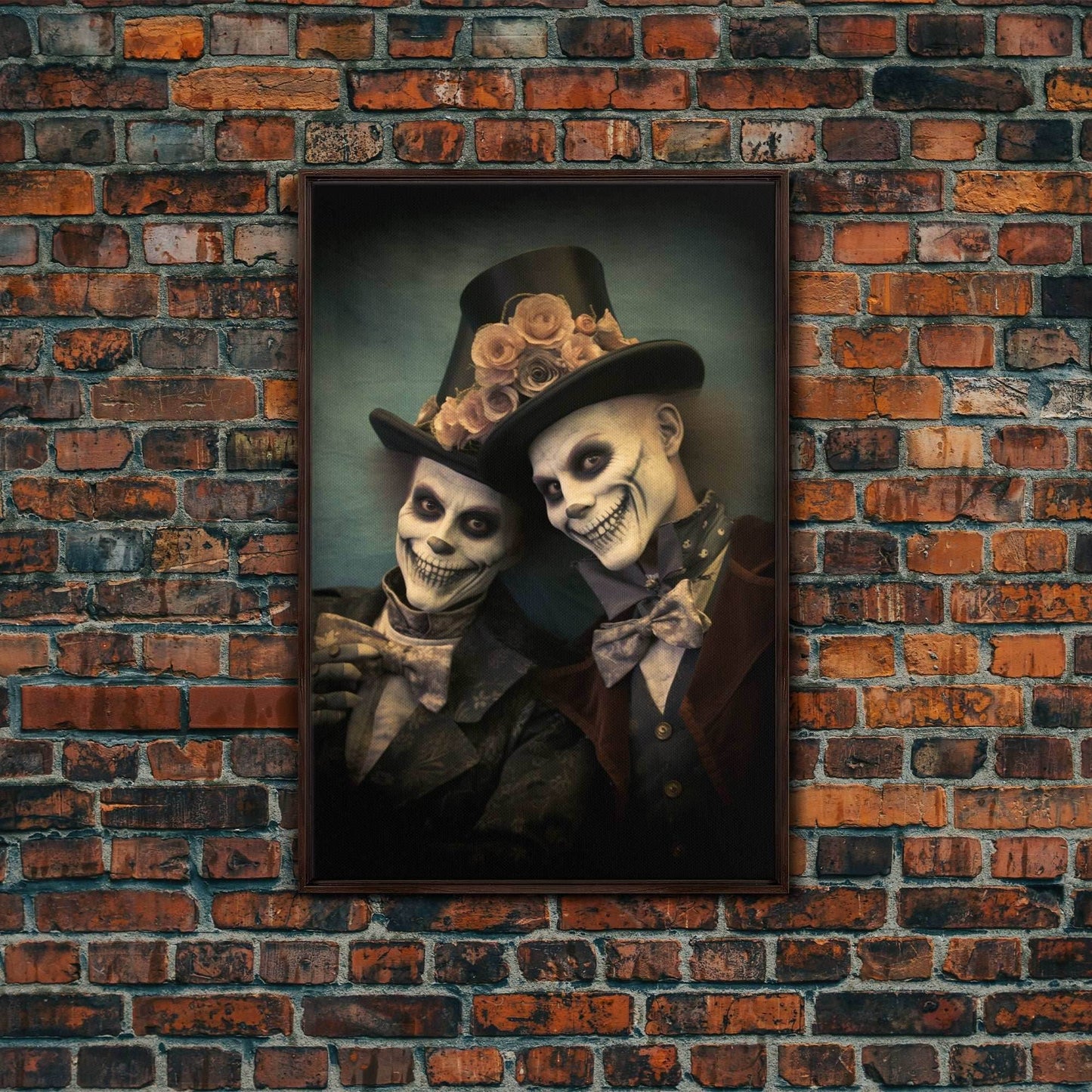 Dark Fantasy, Goth Wall Art, Gothic Wall Decor, Spooky Art, Creepy Wall Art, Canvas Print, Wall Art, Vertical Print, Home Decor, Room Decor - 8x12 Inches / Walnut Frame