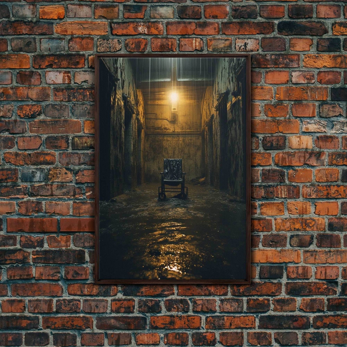 Creepy Wall Decor, Spooky Room Decor, Canvas Print, Wall Hanging, Portrait Art, Halloween Wall Decor, Dark Fantasy, Dark Wall Art - 8x12 Inches / Walnut Frame