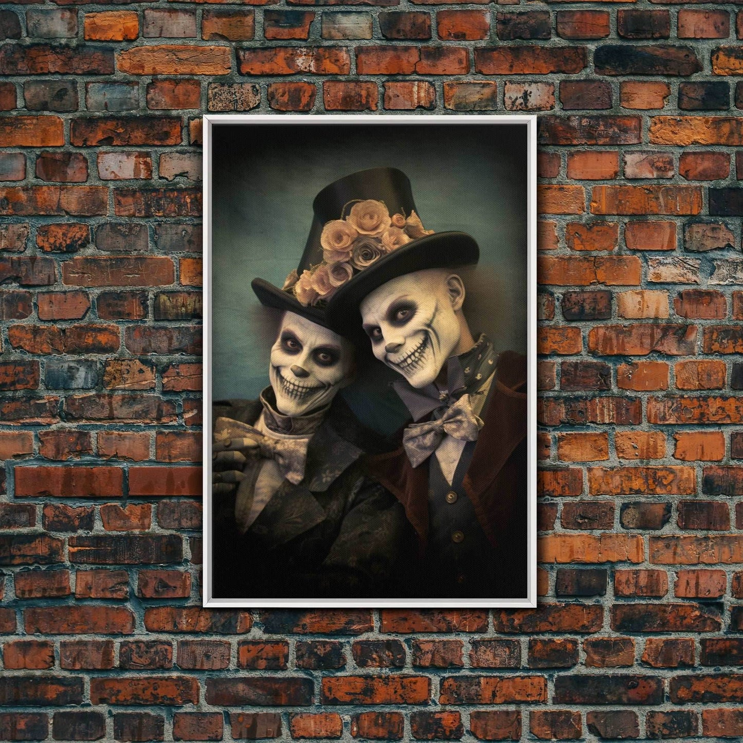 Dark Fantasy, Goth Wall Art, Gothic Wall Decor, Spooky Art, Creepy Wall Art, Canvas Print, Wall Art, Vertical Print, Home Decor, Room Decor - 8x12 Inches / White Frame