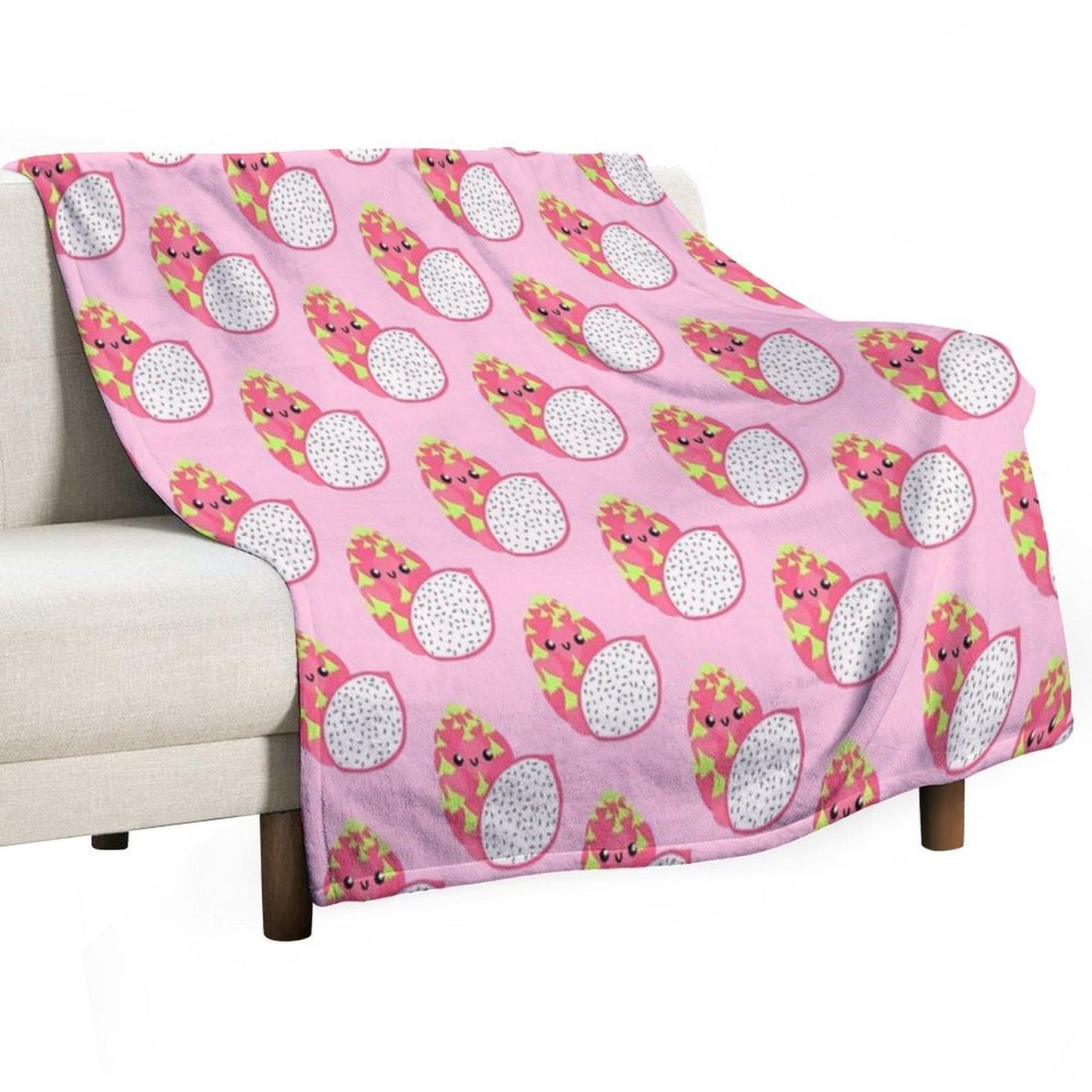 Happy Dragon Fruit Throw Blanket
