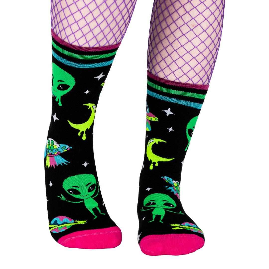 Spaced Out Alien Crew Socks - 