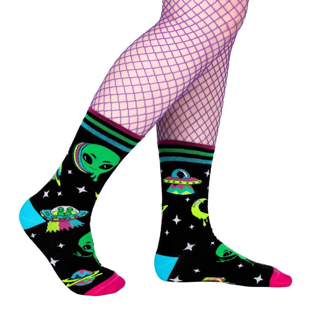Spaced Out Alien Crew Socks - 