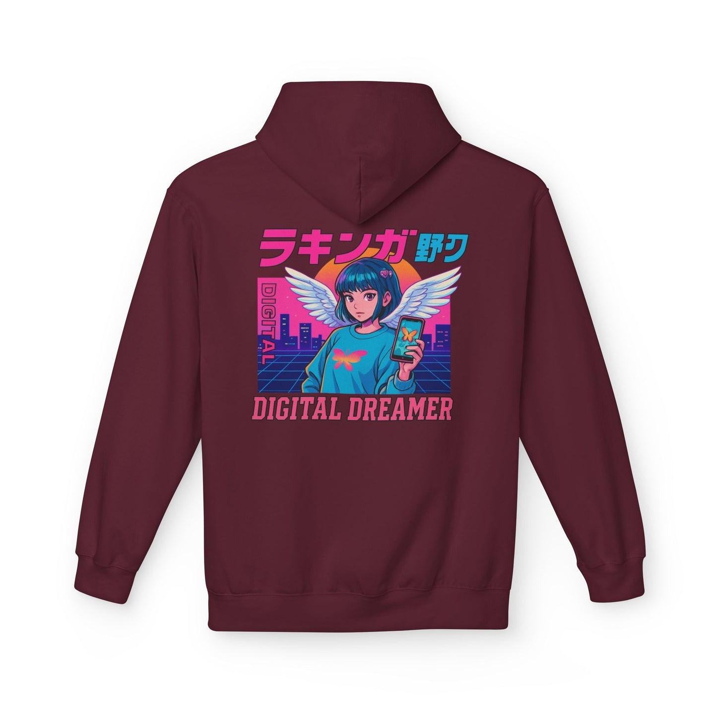 Digital Dreamer Unisex Fleece Hoodie, Cozy Graphic Sweatshirt, Anime Style Hoodie, Perfect Gift for Gamers, Casual Streetwear