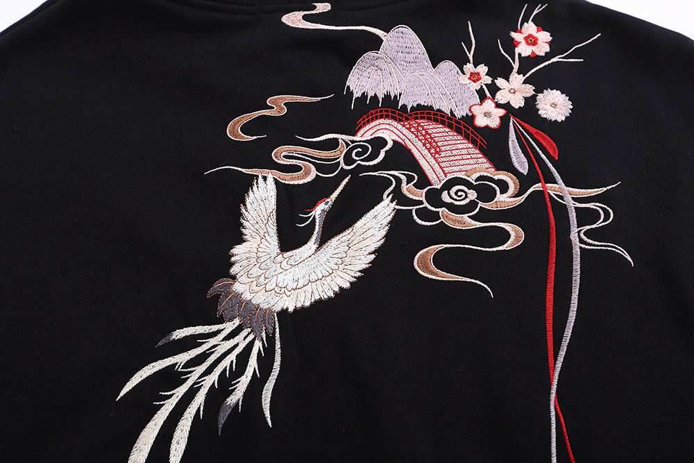 YE731 Fellowship Embroidery Hoodie - Black / S