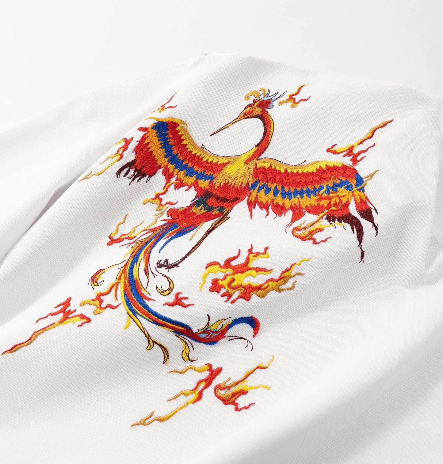 Flying Phoenix Embroidery Polo - Black / S