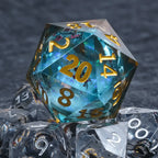 Giant D20 Dice Plum Liquid 35mm Resin RPG Dice