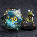 Giant D20 Dice Plum Liquid 35mm Resin RPG Dice