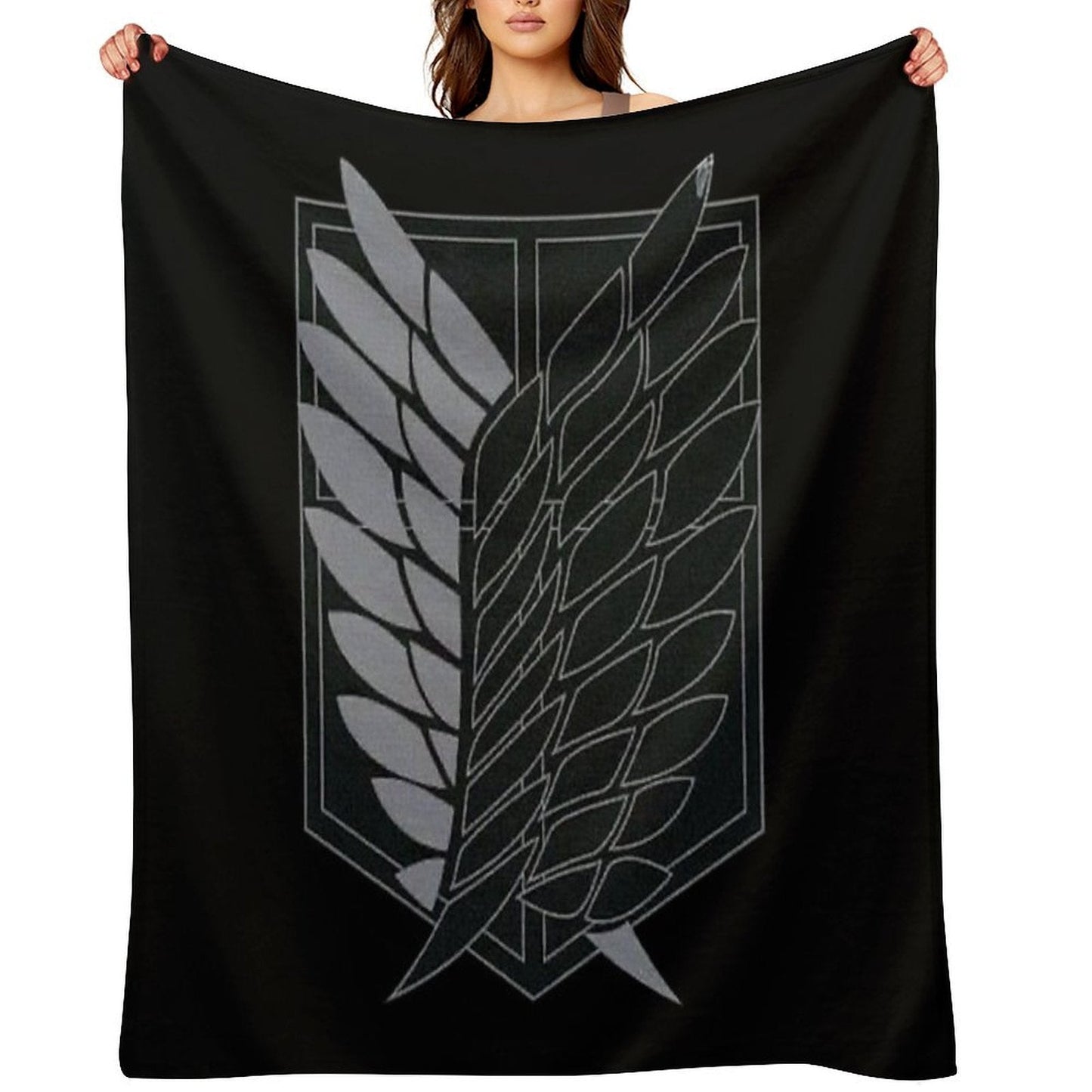 Exploration Battalion - SNK - B&W Compact Throw Blanket