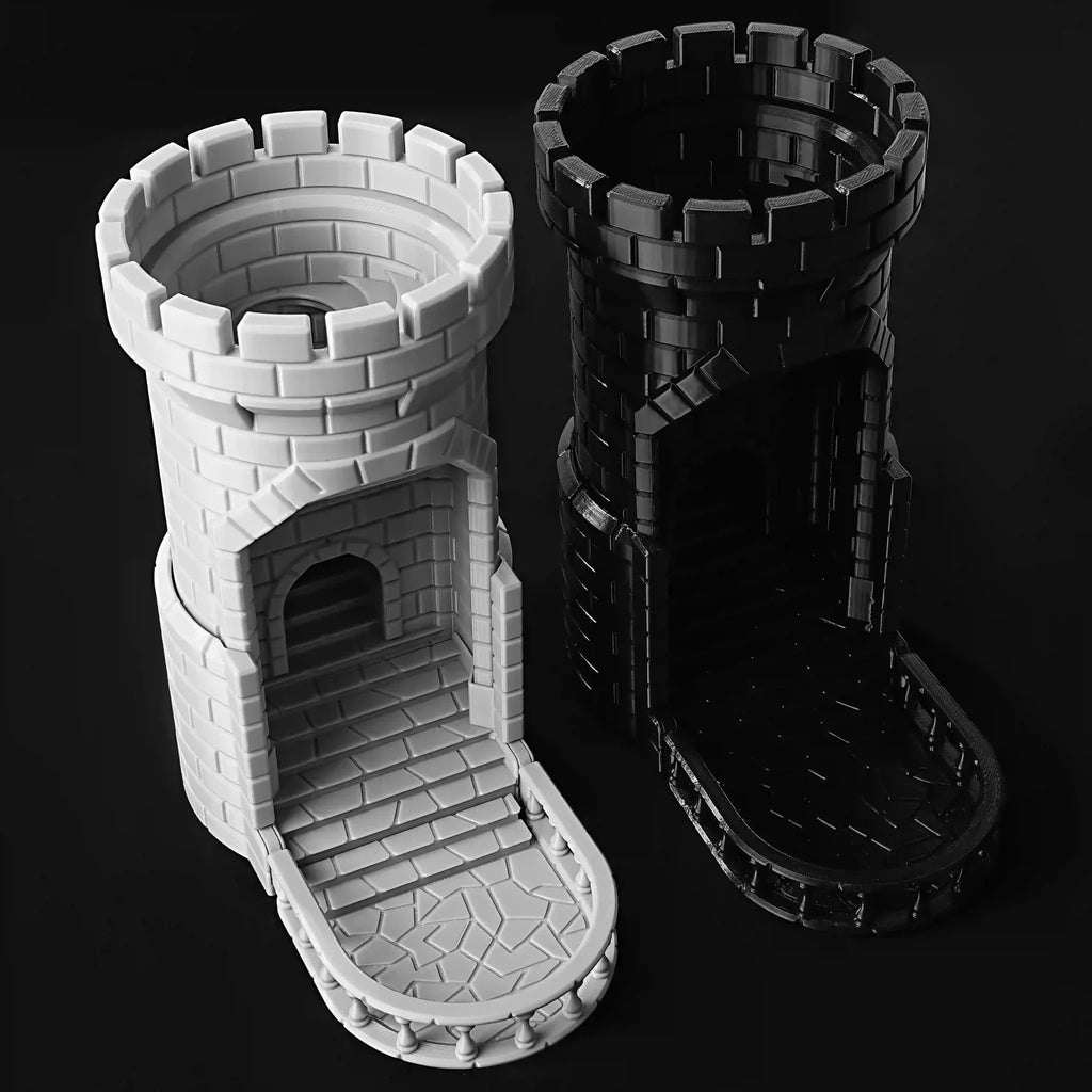 3D printed medieval castle dice tower