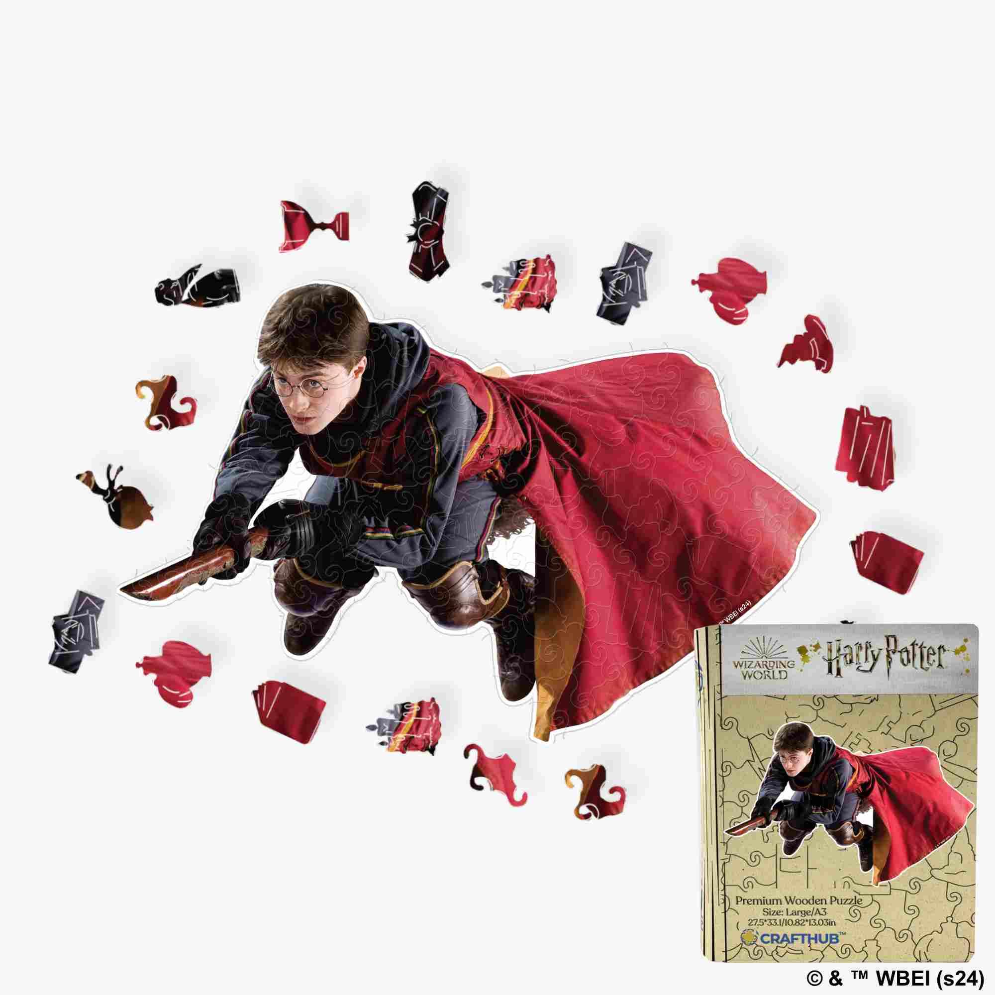 Harry Potter Gryffindor Seeker Wooden Jigsaw Puzzle - A4 + Wooden Gift Box