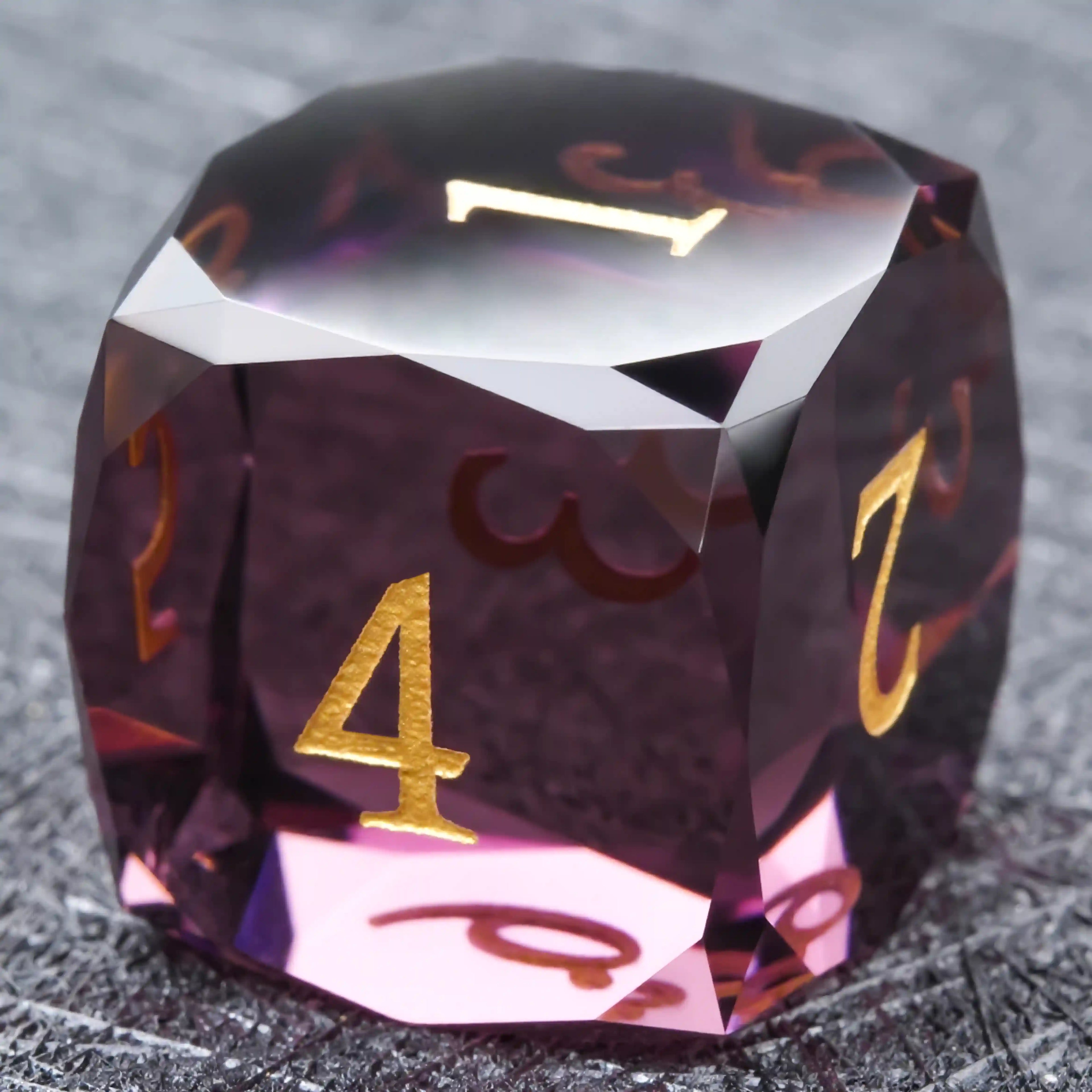 Bear Dice DND Multi-Sided Engraved Glass Gemstone Dice Set