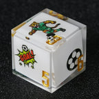 World Cup Football Sticker DND Resin Dice Set + Gold Lettering