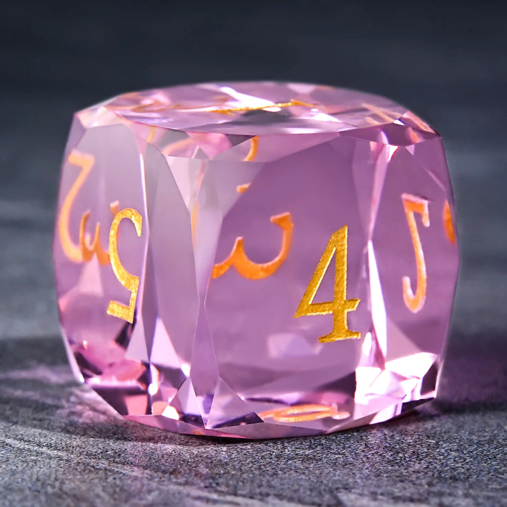 Bear Dice DND Multi-Sided Engraved Glass Gemstone Dice Set