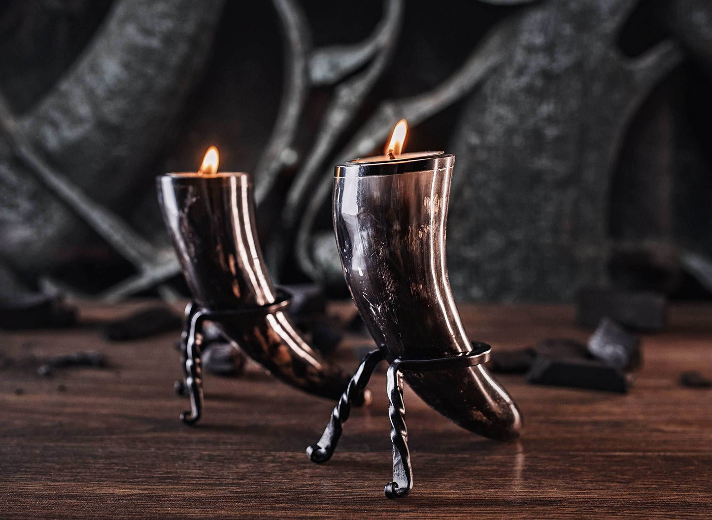Tealight Candle Horn Set - 
