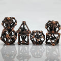 3D Metal Pterosaur Hollow Polyhedron DND Dice Set + Gradient Purple Blue
