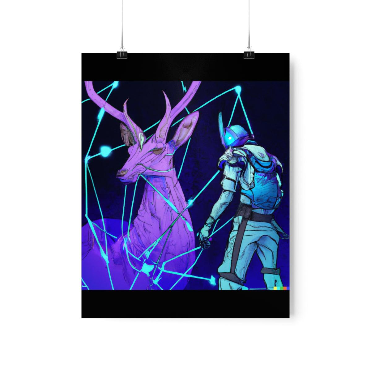 Cyberpunk deer hunting Posters