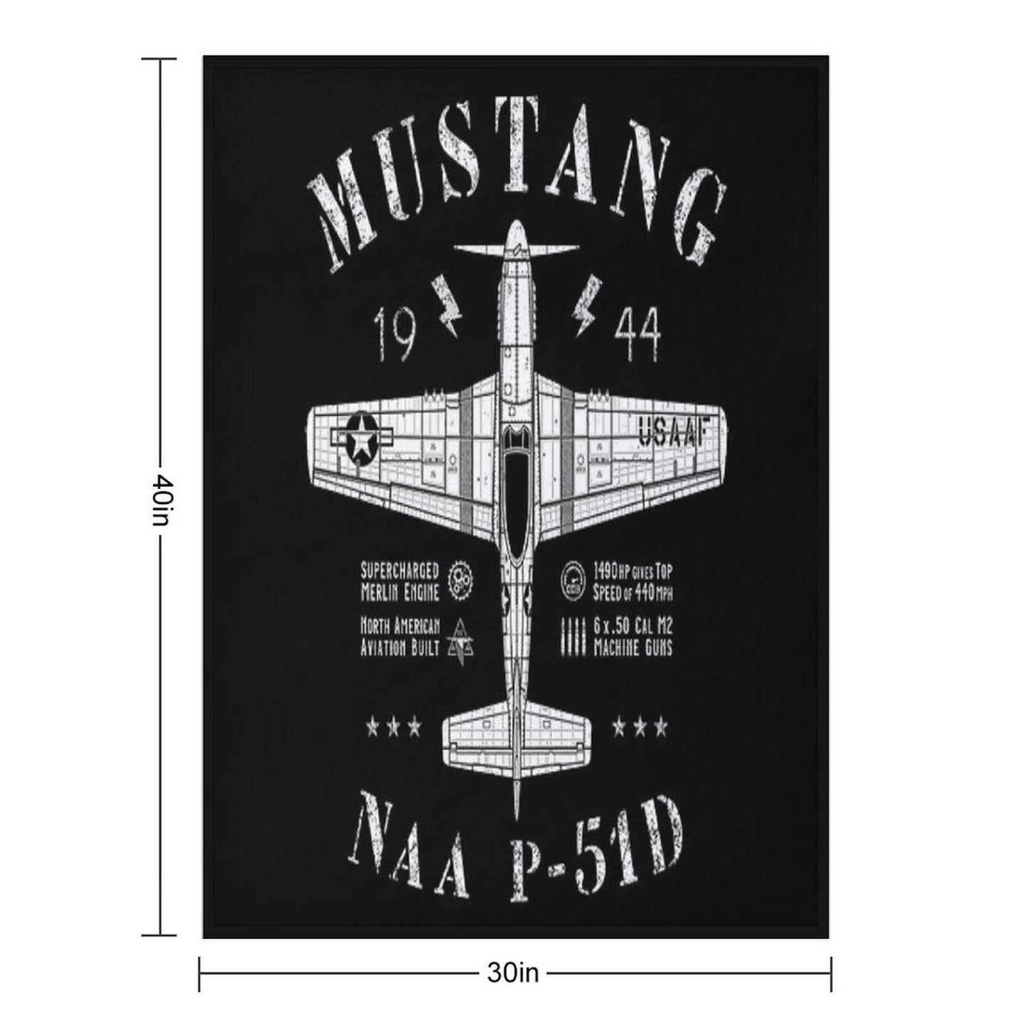P-51 Mustang Throw Blanket
