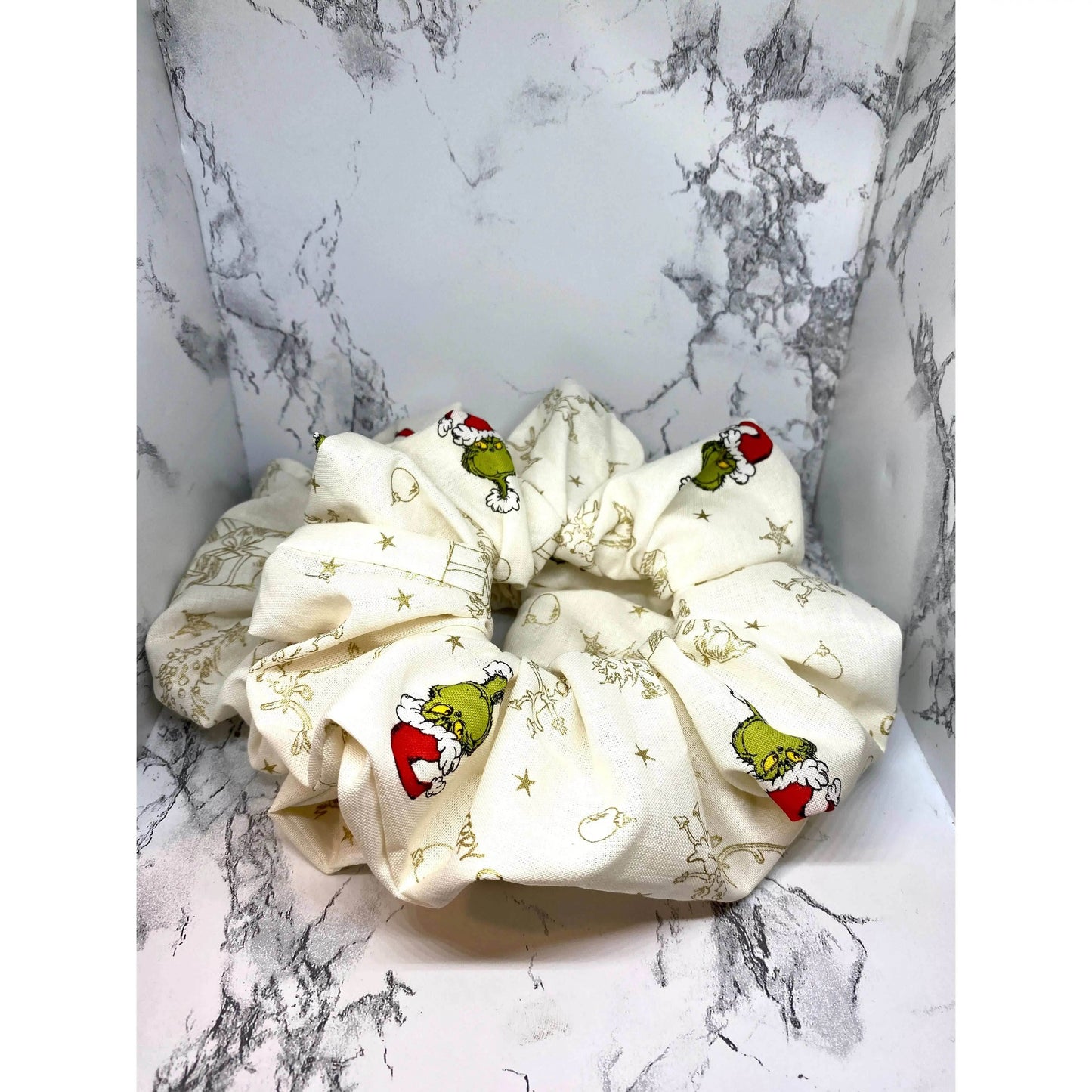 Gold Grinch Christmas Scrunchie - 