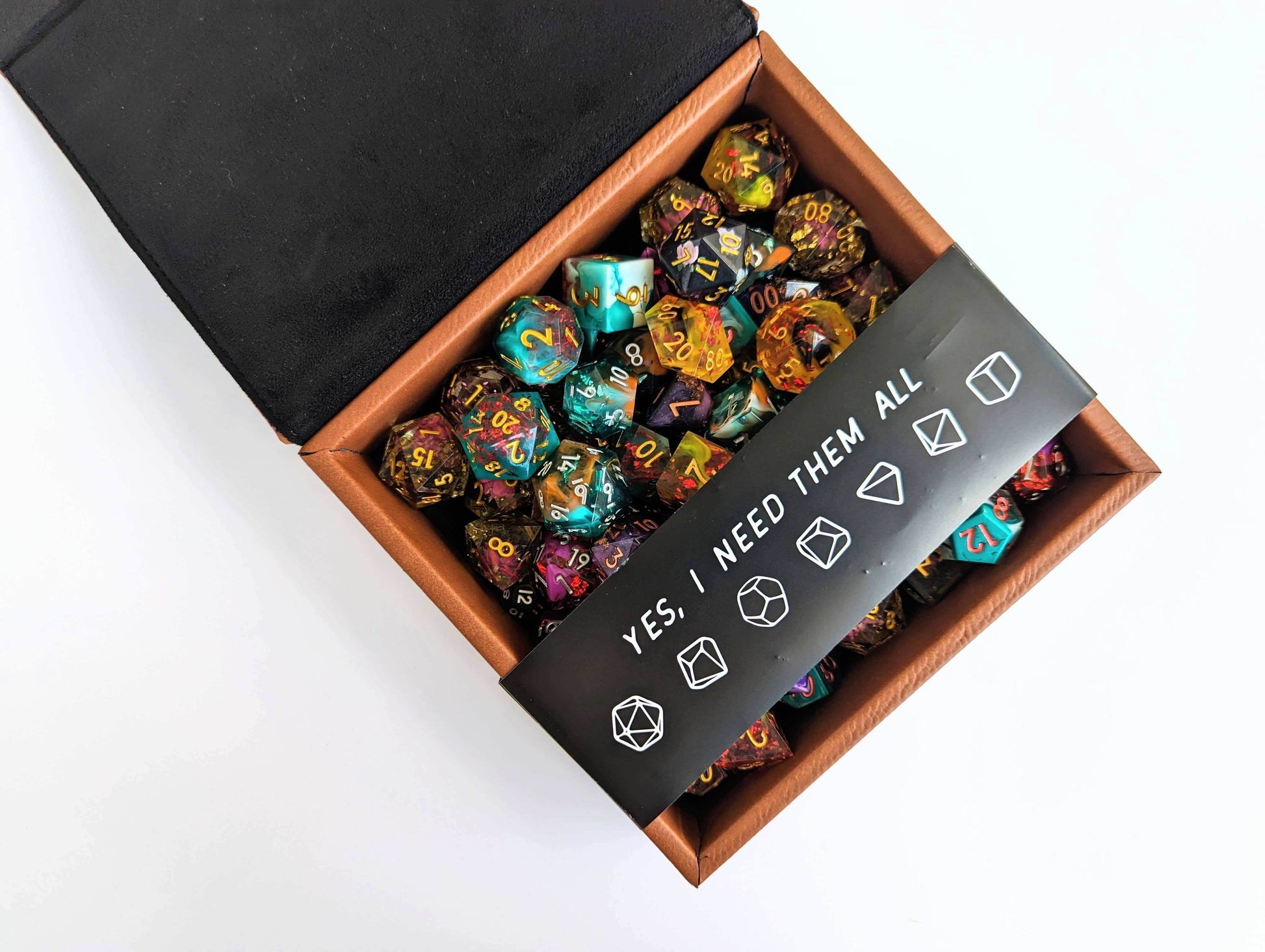 The Fate Twister - D&D - Vegan Leather Dice Box - Chestnut