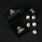 Football-Themed Resin Polyhedral D&D Dice Set+ Gold Lettering