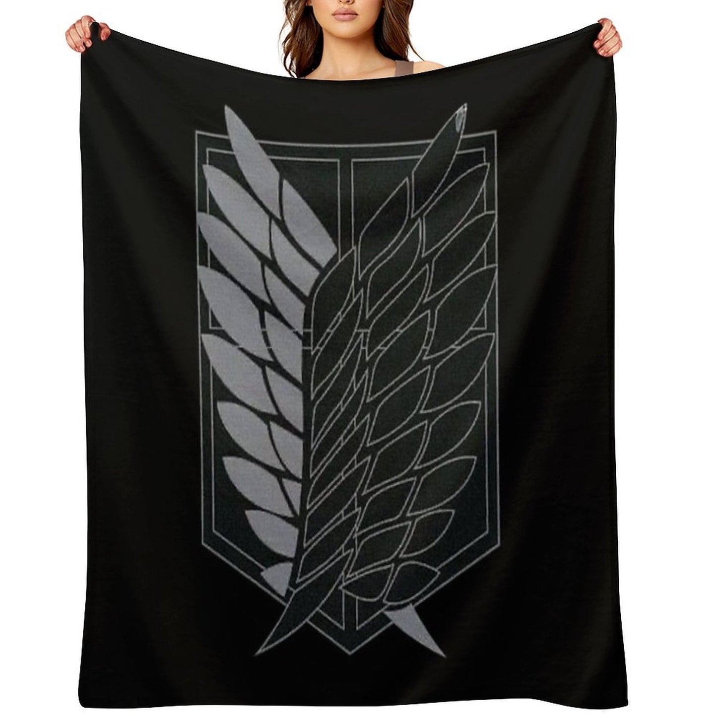 Exploration Battalion - SNK - B&W Compact Throw Blanket