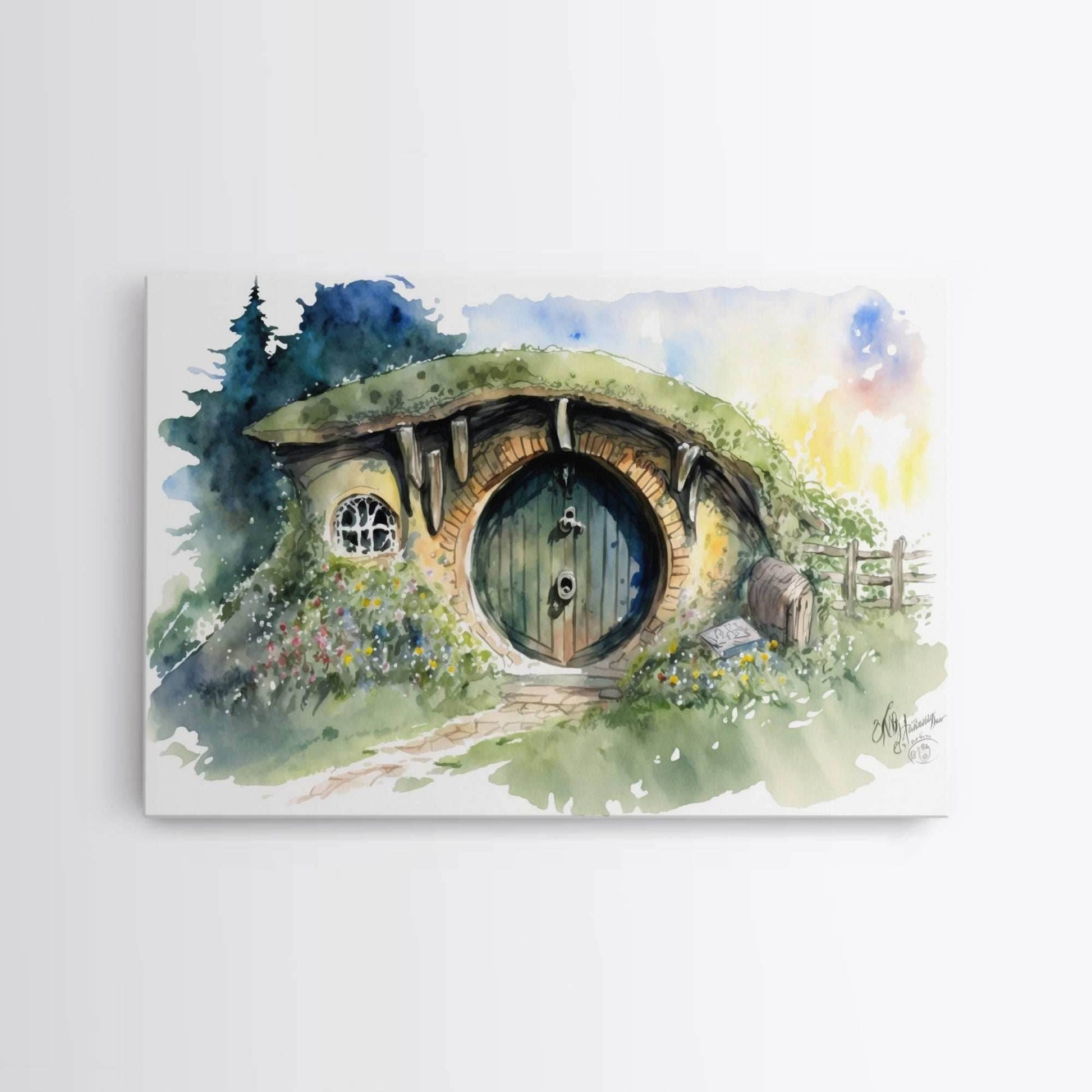 Bang End Painting Framed Canvas Print, Lord, Fantasy Art, Framed Wall Art, Fantasy Decor, A Hole In The Wall - 8x12 Inches / Gallery Wrap Canvas - Ready To Hang