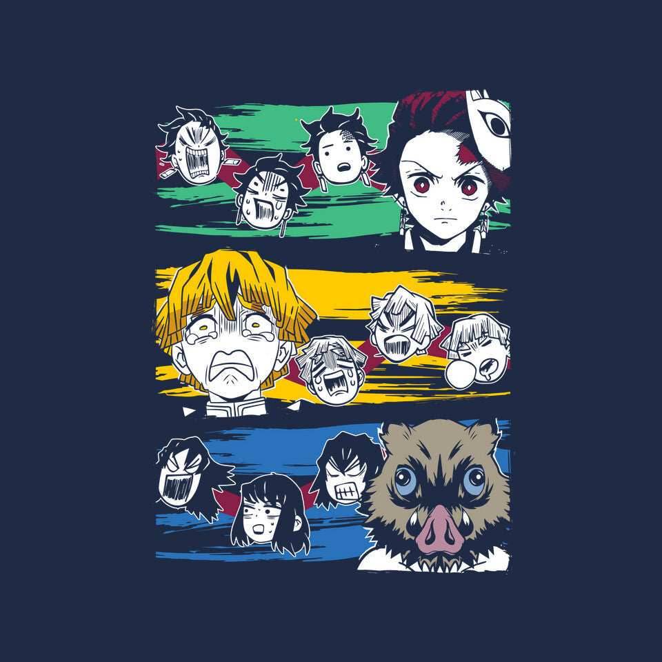 Demon Slayer Trio - None / Navy / 16x16