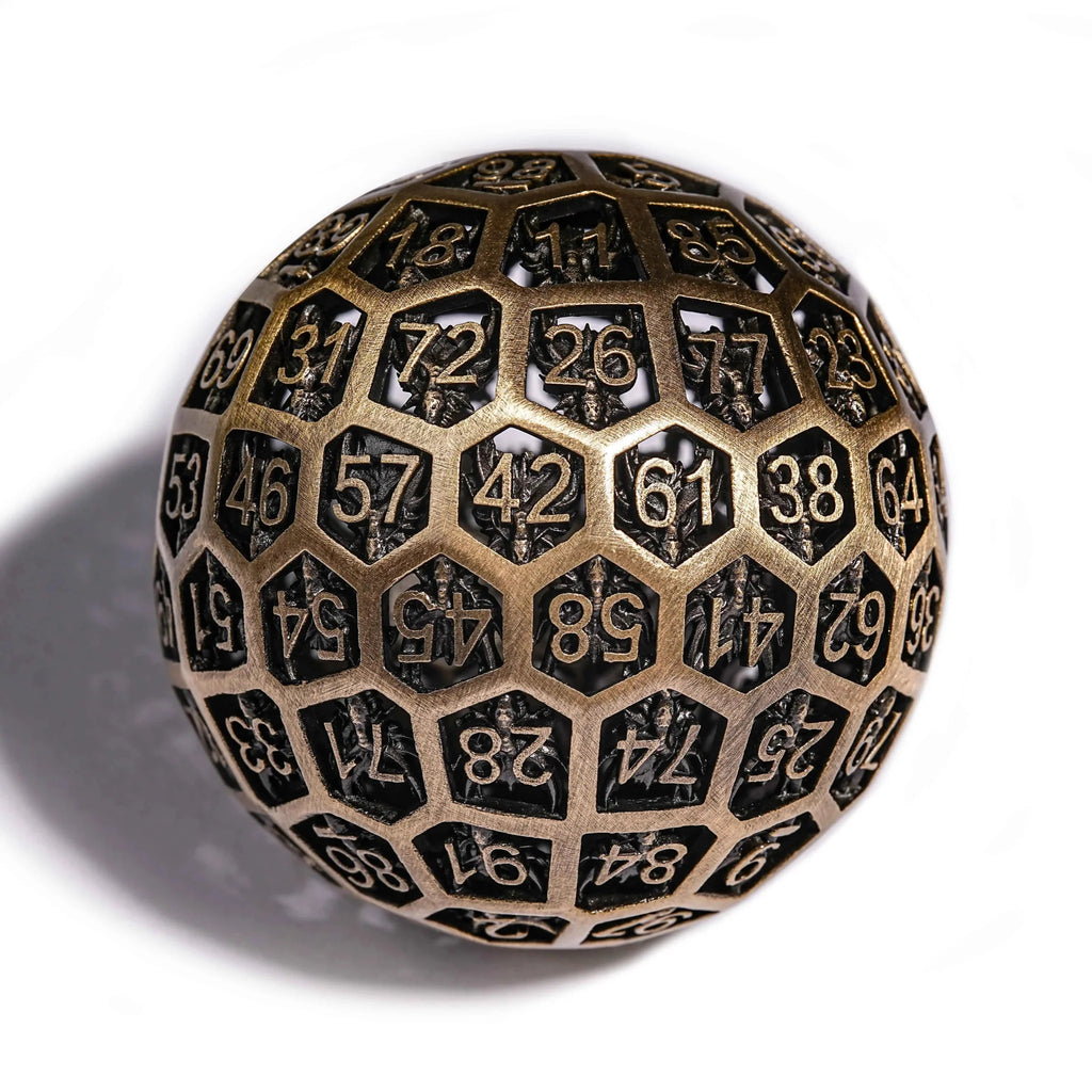 50mm Mystery Tap Bronze D100 Metal DND Dice