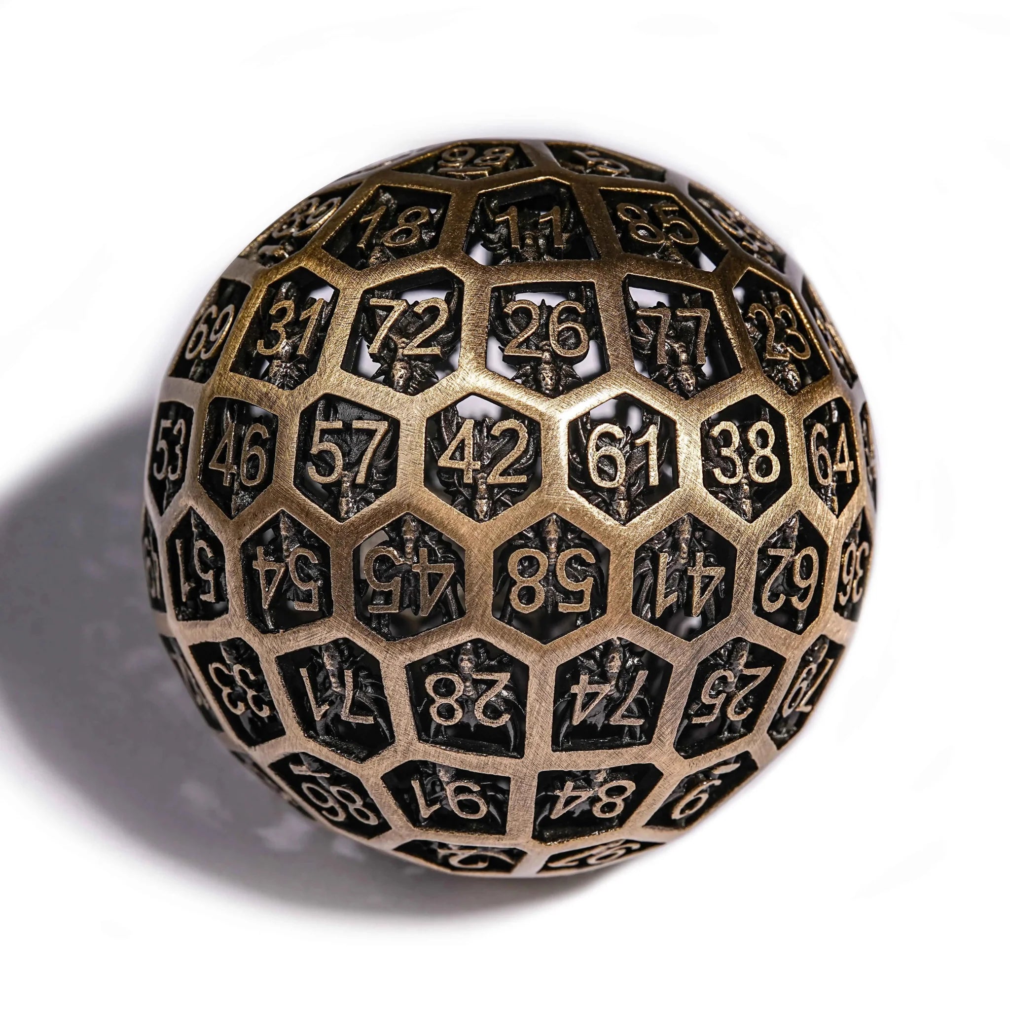 50mm Mystery Tap Bronze D100 Metal DND Dice