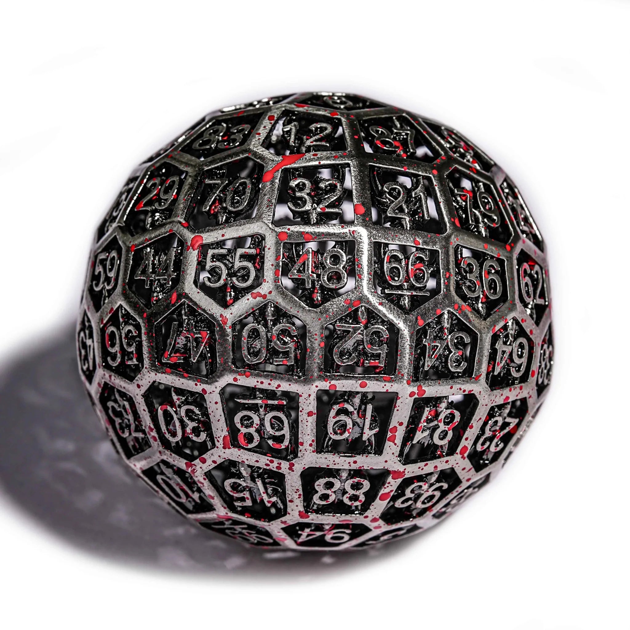 50mm Spherical Skeleton Bloodstain Creative D100 Metal Dice