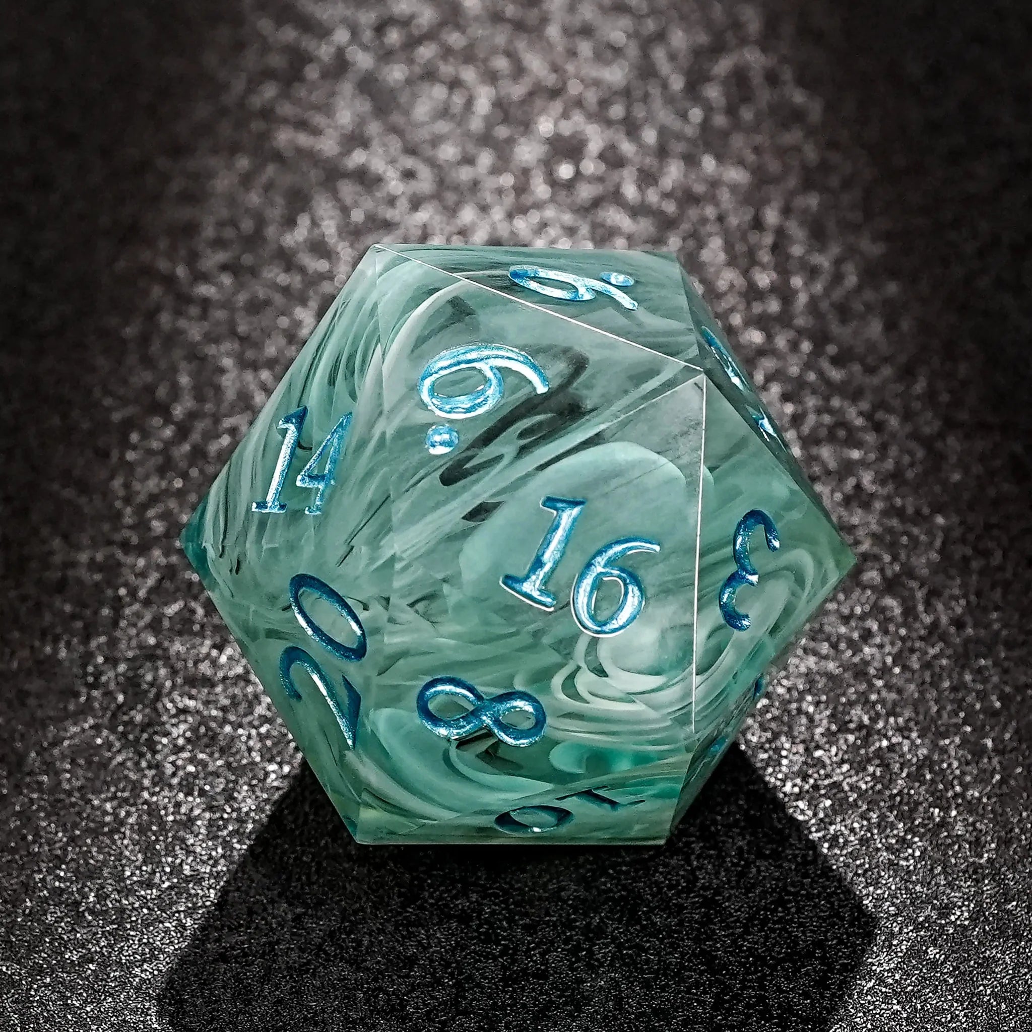 Green vortex mist translucent resin DND 20-sided dice 50mm giant D20 dice