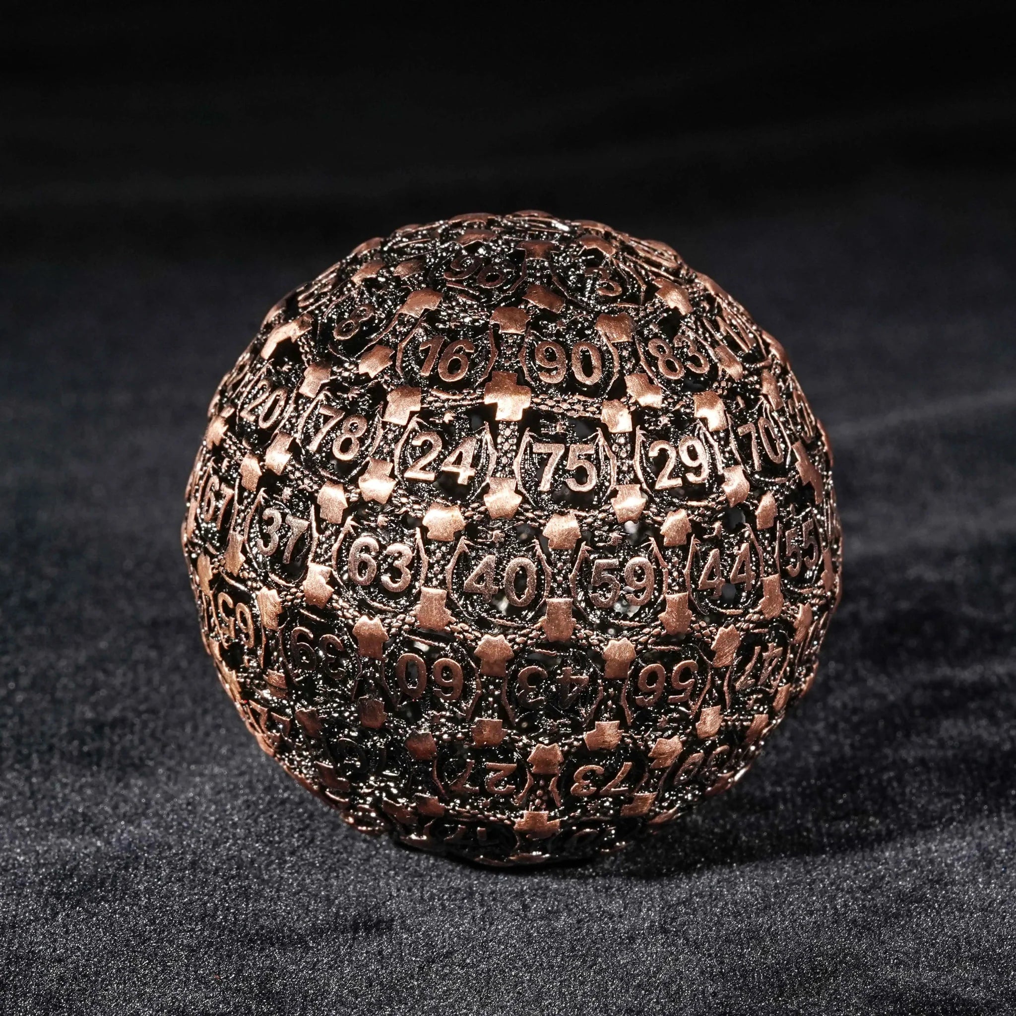 50mm red copper 3D Dragon Ball DND dice metal hollow D100 dice