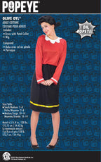 Olive Oyl Adult Costume Popeye Sailor Wife M/L 10/14