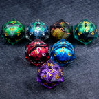 55mm Giant D20 Dice Resin Liquid Core Dragon Eye RPG Dice