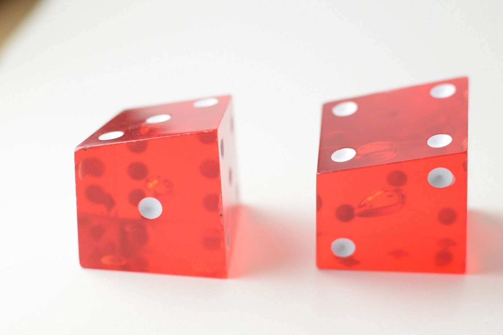 New Set of 2 Large Crooked Red Dice Whacky Crazy Trippy Gag Novelty Funny Gift - 