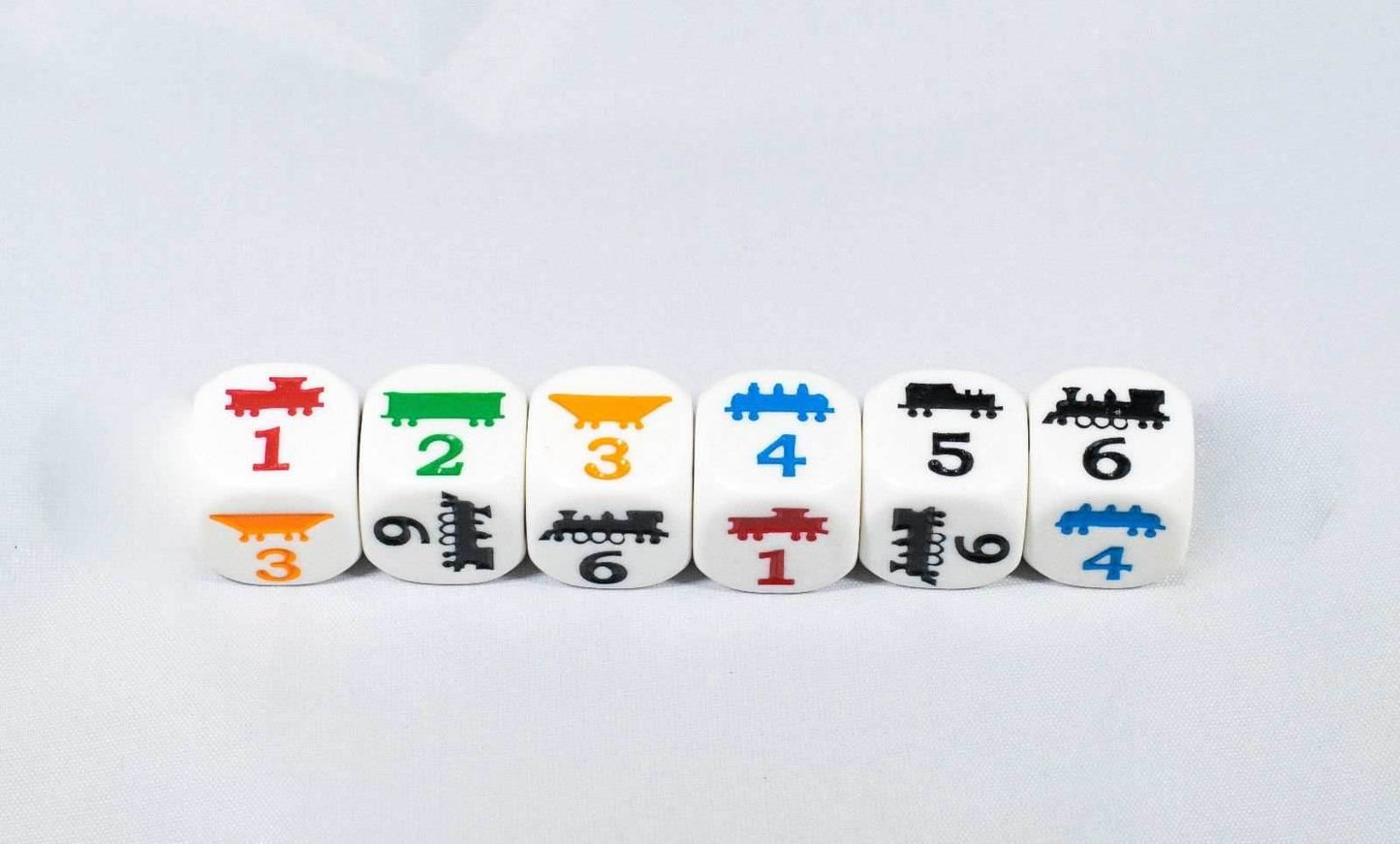 18mm Train Dice Colorful Learning Children Easy to Read Novelty Yahtzee School - 1