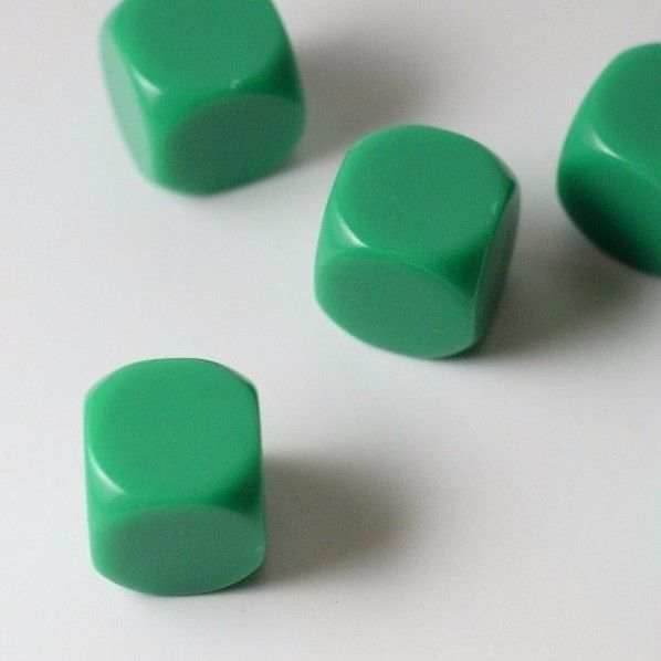 (Sold by Piece) Blank Green Dice / Counting Cubes 16mm D6 Square RPG Gaming Dice DIY - 