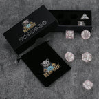 Fireworks Pink Glitter Transparent Resin DND Dice Set