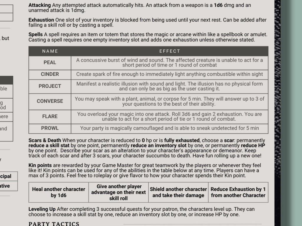 KITH: A One-Page TTRPG