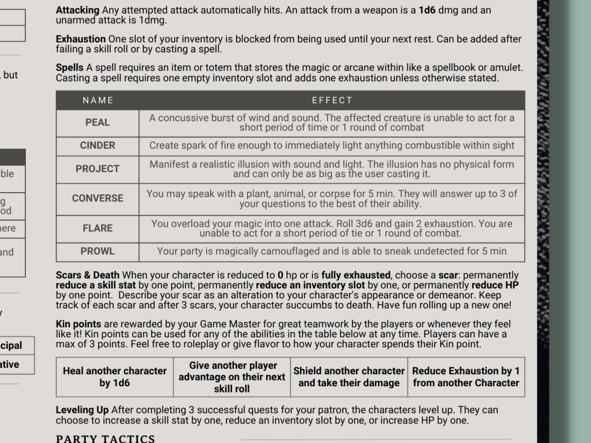 KITH: A One-Page TTRPG