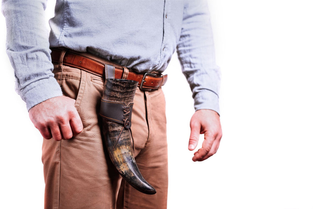 Viking Drinking Horn with Leather Holster – The Journeyman