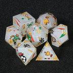 World Cup Football Sticker DND Resin Dice Set + Gold Lettering