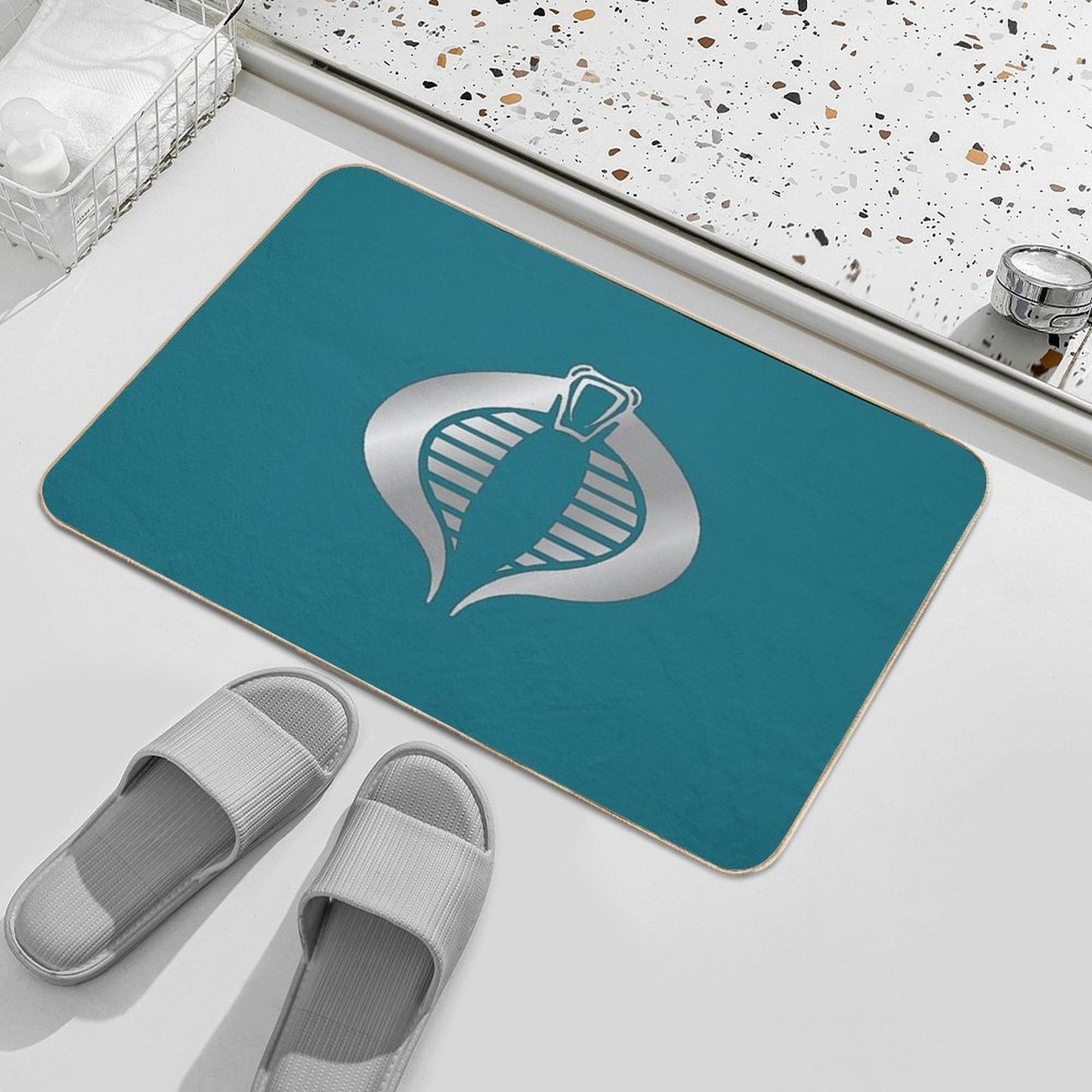 Gi Joe Cobra Copperhead Logo  Long-Lasting Bath Mat
